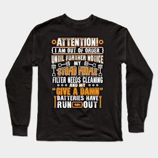 Mechanic Attention Long Sleeve T-Shirt